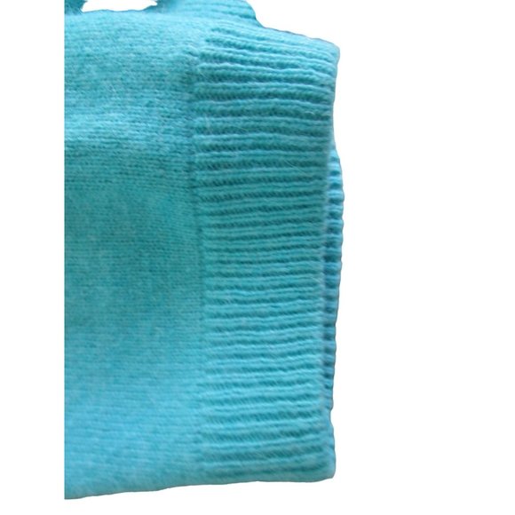 Lucky Brand Light Blue Beaded Cardigan Faux Pearl Button Wool Blend Ladies L EUC - Picture 15 of 16